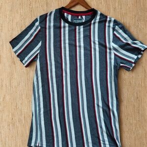 PXG Premium Striped Short Sleeve Tee - Black, Gray & Red